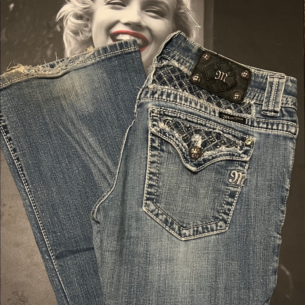Miss Me Boot Cut Jeans with Embellished Pockets